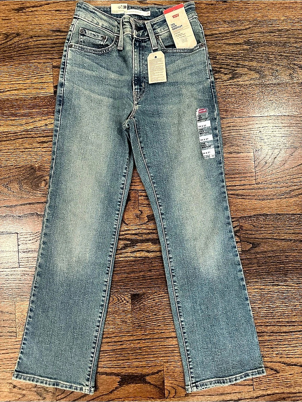 Levi's 725 Kick Bootcut Jeans Blue Waist 24 x 27 NWT